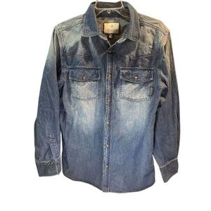 Legendary Whitetails Men's Denim Western Shirt Blue Long Sleeve S